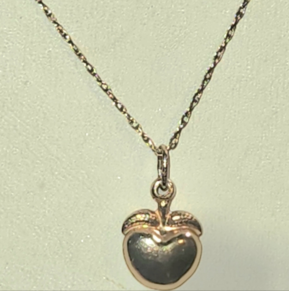 Solid Gold Apple Pendant & Necklace